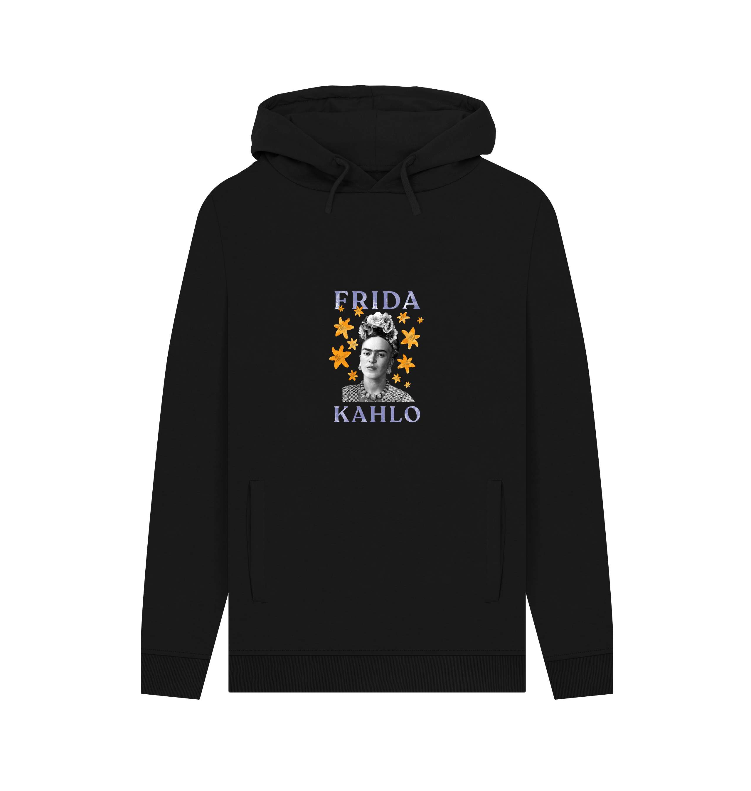 Black Printed Hoody Front