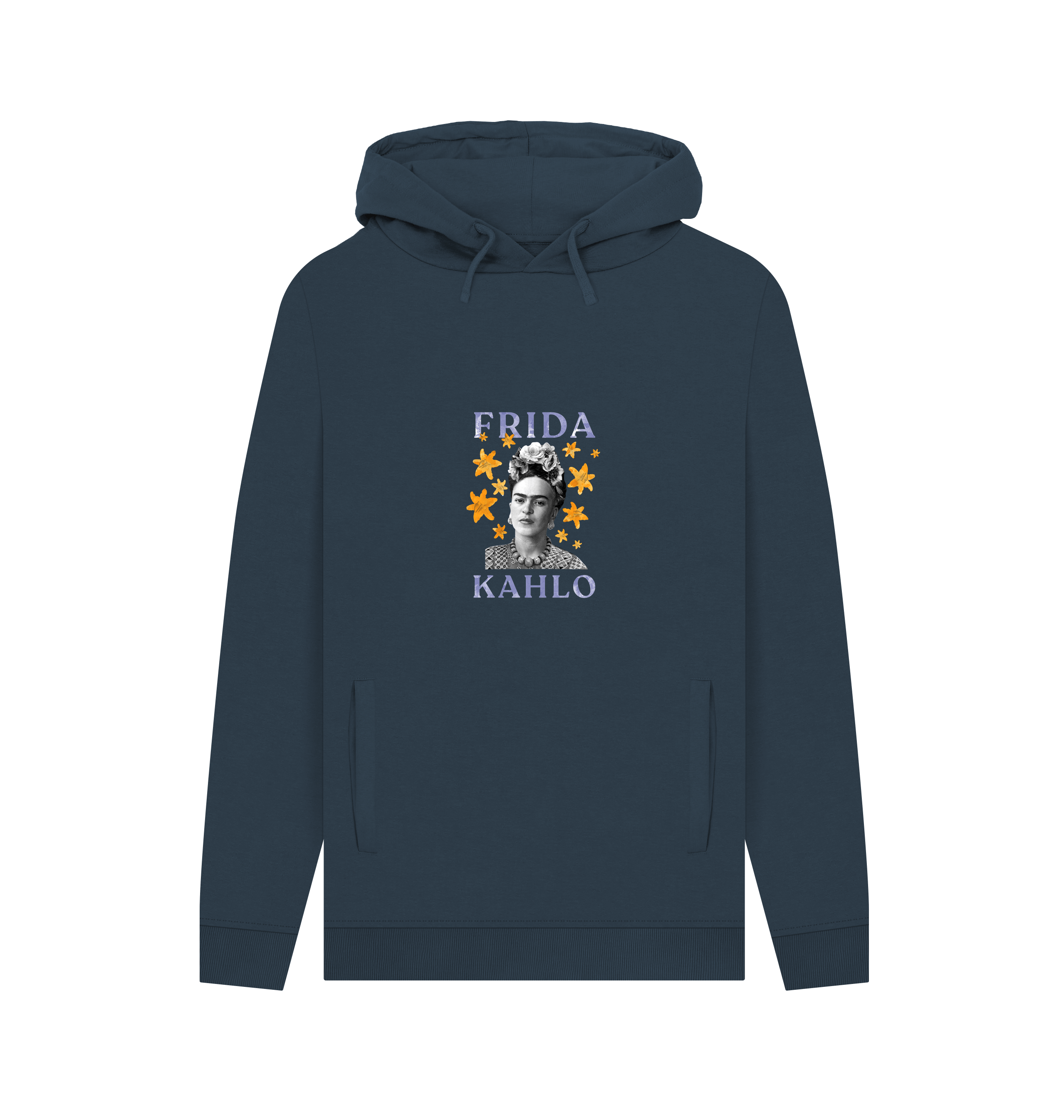 Navy Printed Hoody Front