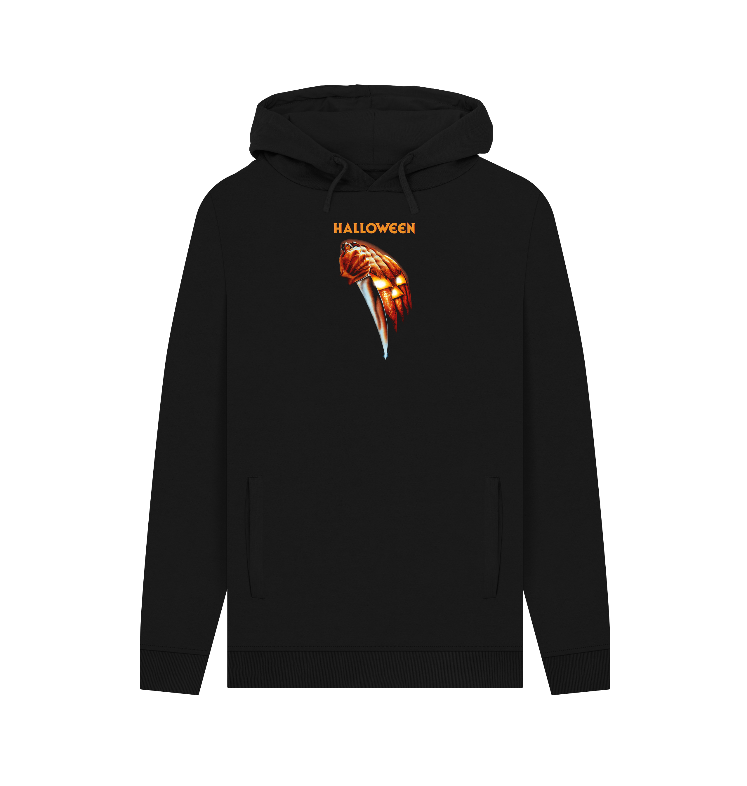 Black Printed Hoody Front