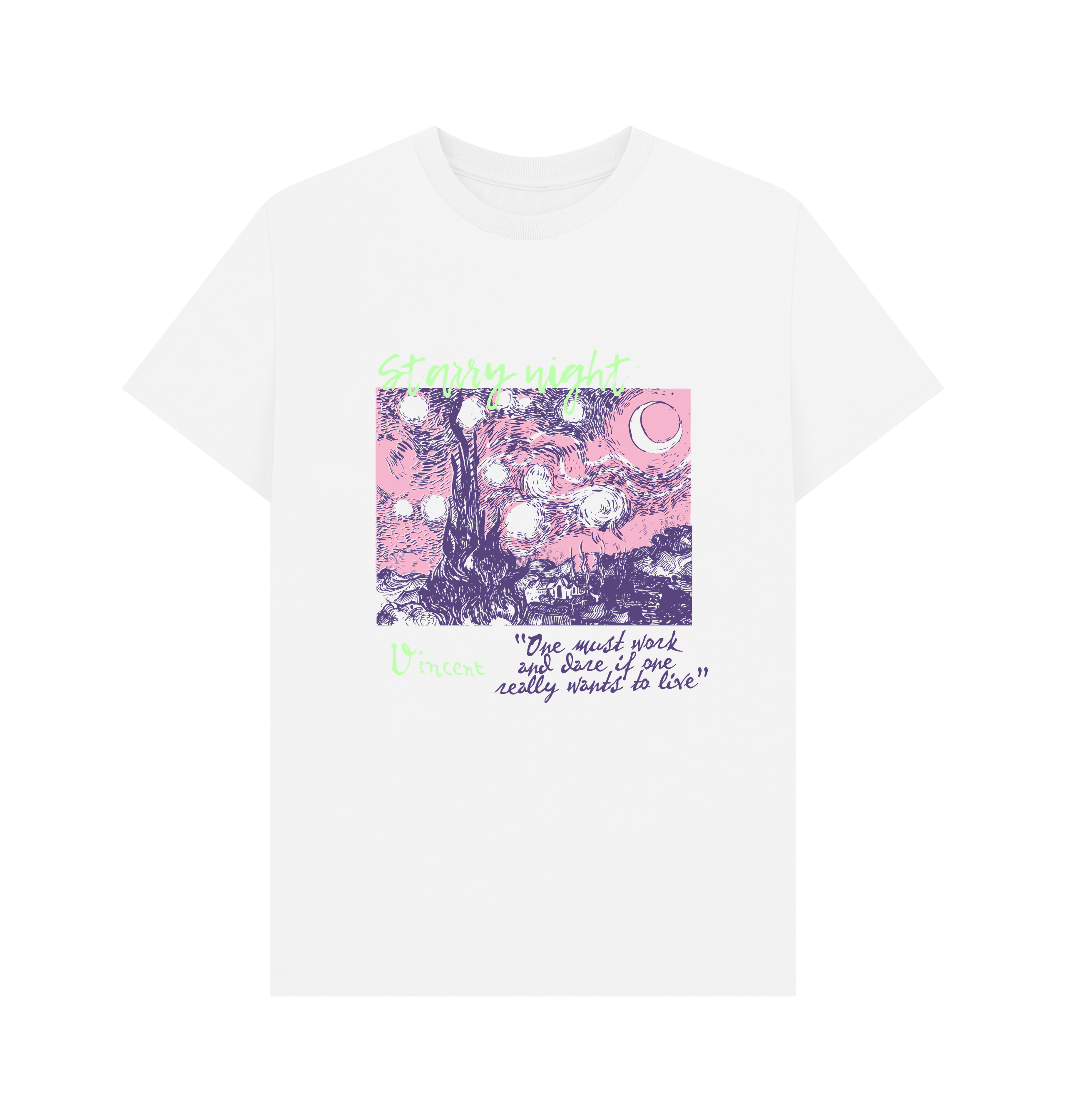 White Printed T-shirt Front
