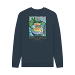 Navy Blue Printed Sweater Back