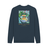 Navy Blue Printed Sweater Back