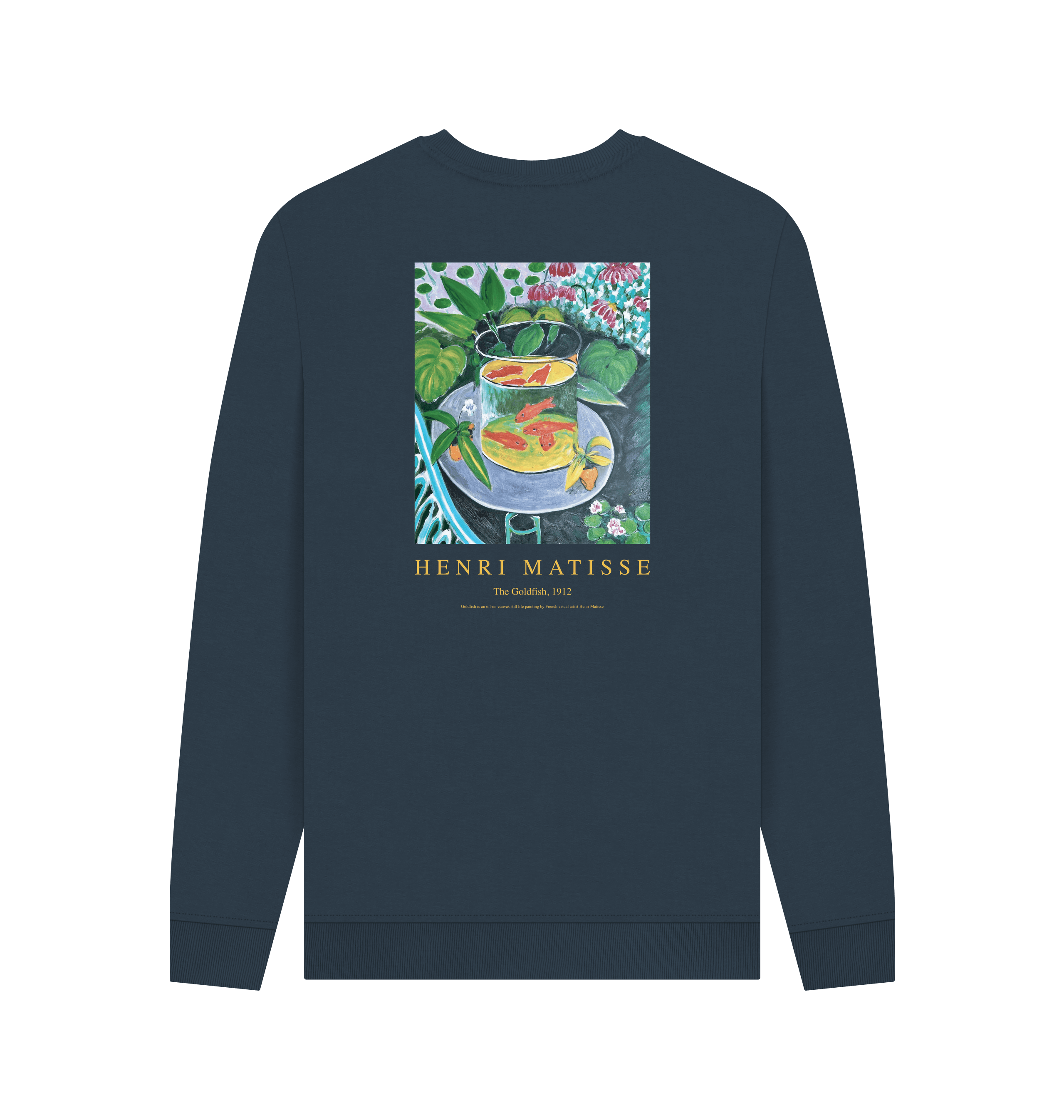 Navy Blue Printed Sweater Back