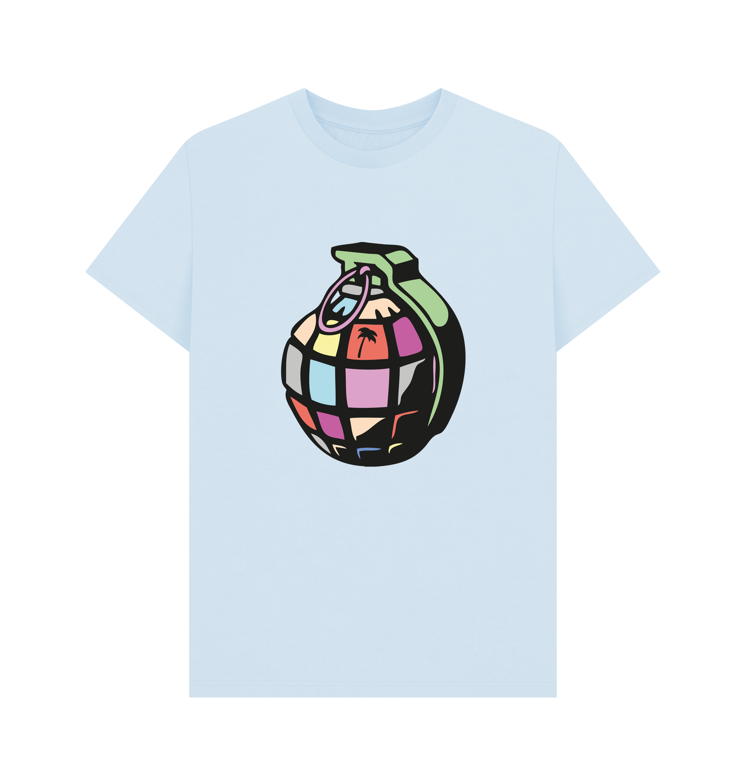 Sky Blue Printed T-shirt