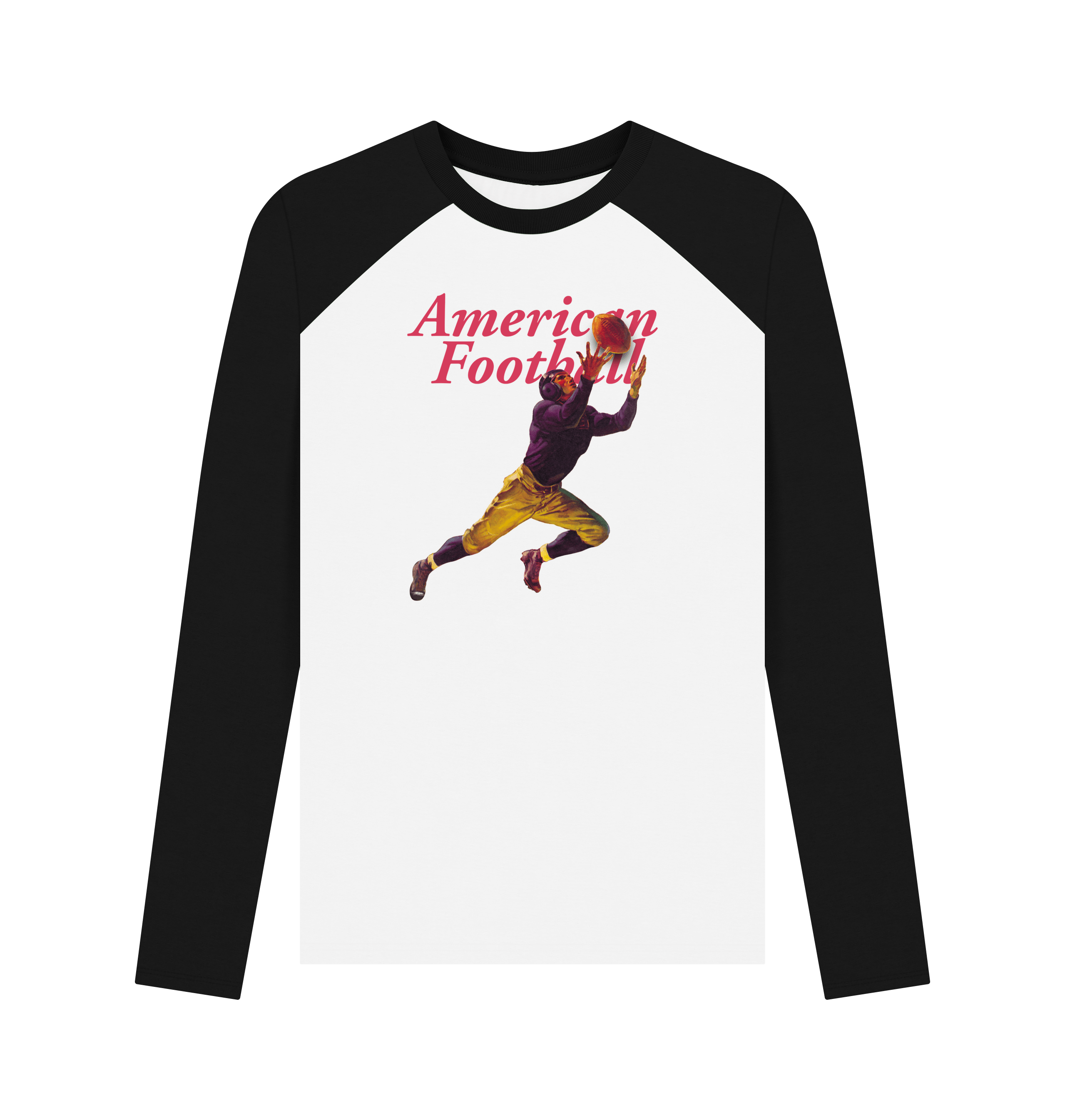 Black-White Printed Baseball T-shirt Front