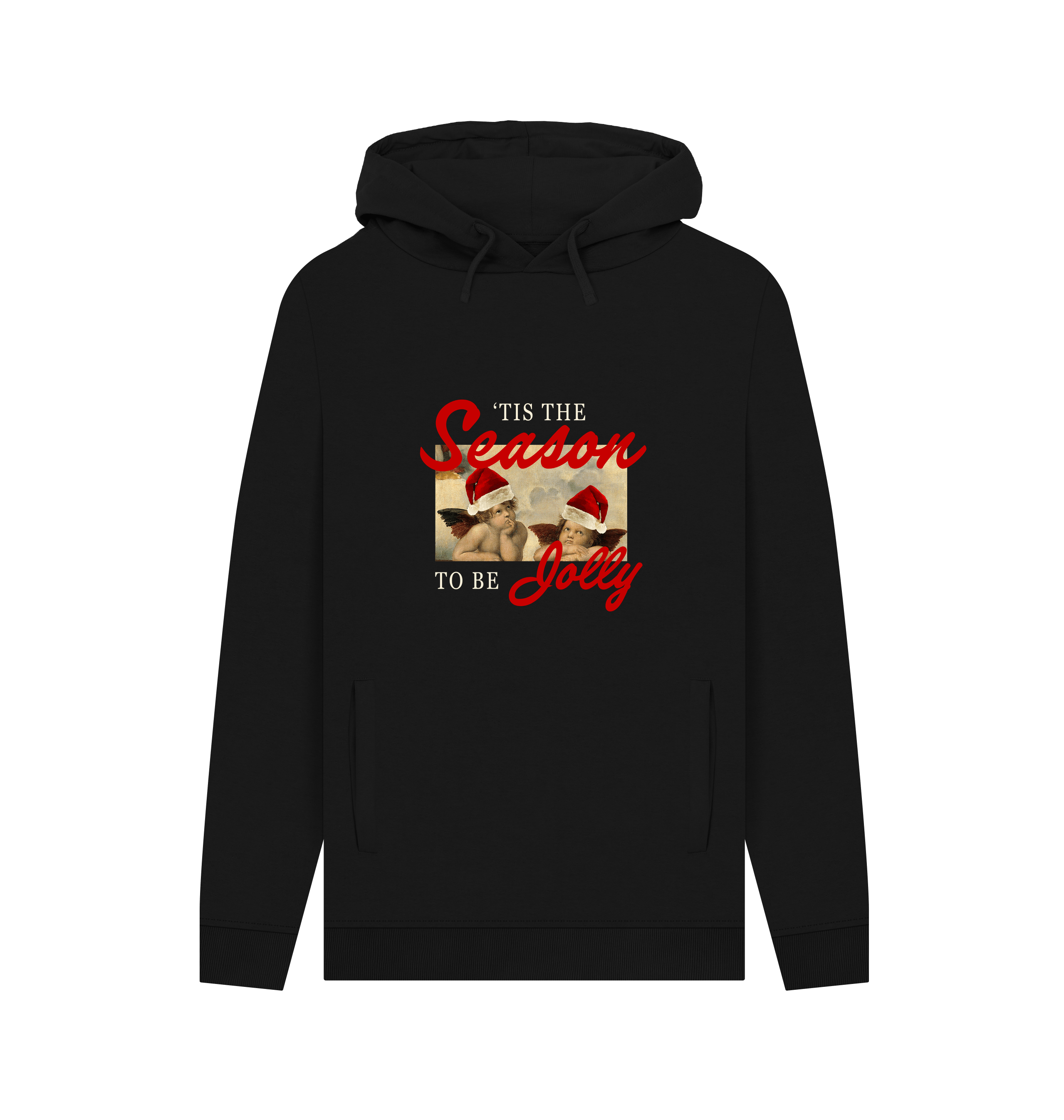 Black Printed Hoody Front