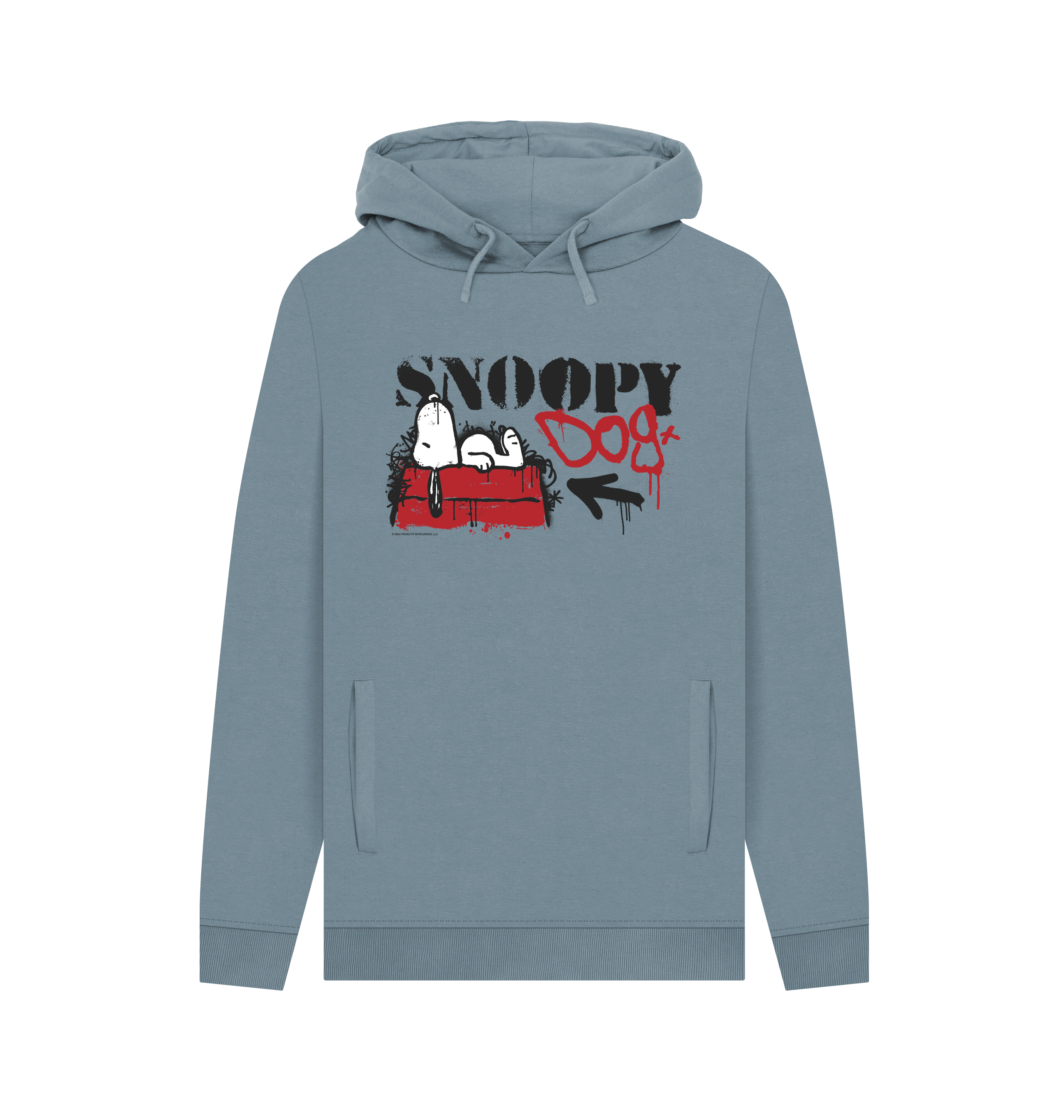 Stone Blue Printed Hoody Front