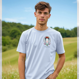 Frida Kahlo Chest Graphic Light Blue T-Shirt