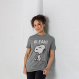 Snoopy Bleah! Comic Style Graphic Peanuts Athletic Grey T-Shirt
