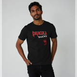 Horrorline 'Dracula Sucks' Black Graphic T-Shirt