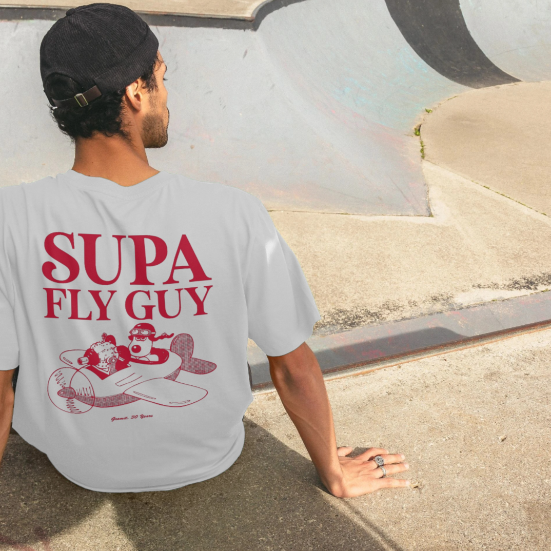 Supa Fly Guy Wallace & Gromit White T-Shirt