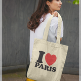 I Heart Paris Natural Tote Bag