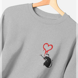 Banksy Love Rat Graphic Heather Grey Sweatshirt