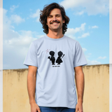 Banksy Boy Meets Girl Graphic Light Blue T-Shirt