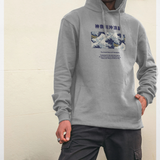 apoh Hokusai 36 Views Graphic Grey Hoodie