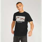 apoh Creation of Adam Graphic Black T-Shirt