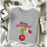 The Grinch Christmas Bauble Graphic Grey Sweatshirt