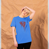 Superman Official Drip Shield Graphic Bright Blue T-Shirt