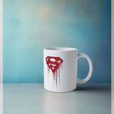 Superman Official Drip Shield Graphic White Mug