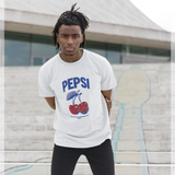 Pepsi Vintage Wash Cherry Graphic White T-Shirt