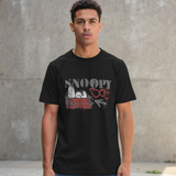Snoopy Doghouse Street Art Graphic Peanuts Black T-Shirt