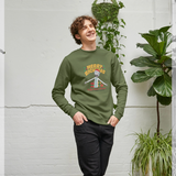 Rick and Morty Official Happy Human Holidays Graphic Green Sweatshirt