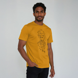 Van Gogh Stencil Portrait Mustard T-Shirt