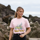 Peanuts Snoopy Woodstock Road Trip Summer Adventure Retro Pink T-Shirt