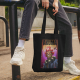 Street Fighter Akuma Neon Art Black Tote