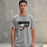 Peanuts Snoopy Woodstock Heart Graffiti Athletic Grey T-Shirt
