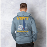Pierce Archive Visit Zermatt Graphic Hoodie Stone Blue