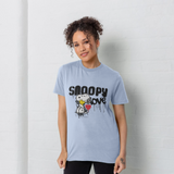 Peanuts Snoopy Woodstock Heart Graffiti Sky Blue T-Shirt