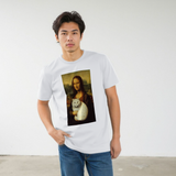 Mona Lisa and Cat White T-Shirt