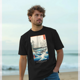 apoh x Ashmolean Hiroshige Sea Graphic Black T-Shirt