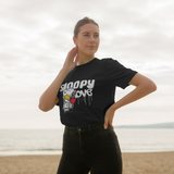 Snoopy Love Spray Paint Graphic Peanuts Black T-Shirt