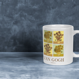 Van Gogh Sunflower Collage White Mug