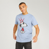Peanuts Snoopy Joe Cool King Dog Crown Sky Blue T-Shirt
