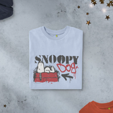 Snoopy Doghouse Graffiti Graphic Peanuts Sky Blue T-Shirt