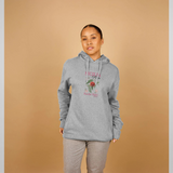 Sicilia Peach Fruity Graphic Print Heather Grey Hoodie