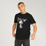 Peanuts Snoopy Urban Spray Paint Graphic Black T-Shirt
