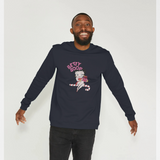 Betty Boop Official Candy Cane Graphic Navy Sweatshirt
