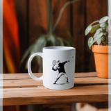 apoh Banksy Tennis White Mug