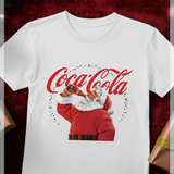 Coca Cola Drinking Santa White T-Shirt