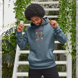 Sicilia Peach Fruity Graphic Print Stone Blue Hoodie