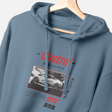 Castrol Retro B&W Racing Graphic Hoodie Stone Blue