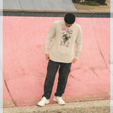 Sicilia Peach Fruity Graphic Print Cream Sweatshirt