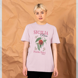 Sicilia Peach Fruity Graphic Print Pink T-Shirt