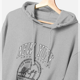 New York University Crest Graphic Grey Hoodie