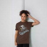 Peanuts Snoopy Woodstock Cruisin Retro  Chocolate T-Shirt