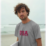 apoh United States Stars Graphic Grey T-Shirt